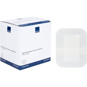 Post-OP forbinding, ABENA, 8x10cm, hvid, v�sket�t, latexfri, steril, engangs *Denne vare tages ikke retur*