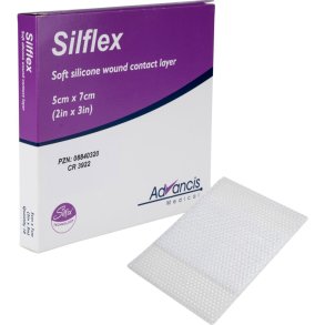 S�rkontaktlag, Silflex, 7x5cm, klar, m/silikonekl�b, latexfri, steril *Denne vare tages ikke retur*