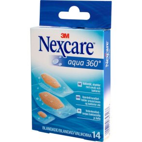 H�fteplaster, Nexcare Aqua 360, 22x28cm, PU/acrylat, 3 ass st�rrelser