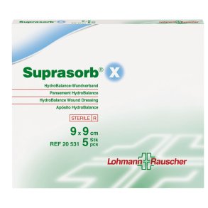 Hydrobalancebandage, Suprasorb X, 9x9cm, kompres, uden kl�ber, latexfri, steril, engangs *Denne vare tages ikke retur*