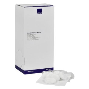 Gazetampon, ABENA, �3cm, hvid, nr. 3, 17-tr�ds, 5 stk./pouch, latexfri, steril *Denne vare tages ikke retur*