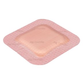 S�lvbandage, Allevyn Ag Gentle Border, 10x10cm, silikonekontaktlag og silikonekl�b, latexfri, steril, engangs *Denne vare tages ikke retur*