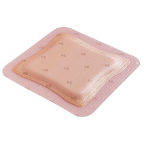 S�lvbandage, Allevyn Ag Adhesive, 12,5x12,5cm, m/kl�bende kontaktlag og acrylatkl�b, latexfri, steril, engangs *Denne vare tages ikke retur*