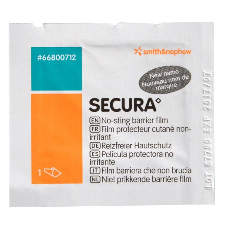 Hudbeskyttelsesfilm serviet, Secura, 7x3cm, nonwoven, uden alkohol og parfume, latexfri, steril *Denne vare tages ikke retur*