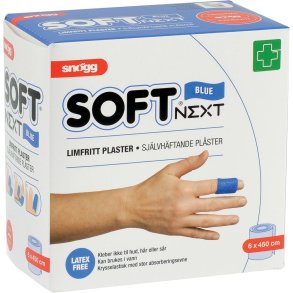Skumforbinding, Sn�gg Soft Next, 4,5m x 6cm, bl�, selvh�ftende, latexfri