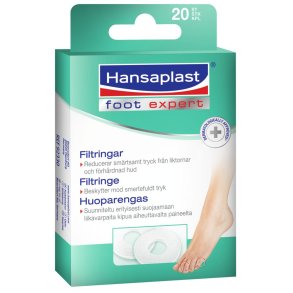 Filtring, Hansaplast, �2,2cm, hvid, PP, selvkl�bende, engangs