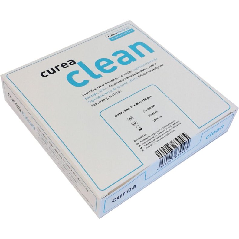Superabsorberende bandage, Curea Clean, 20x10cm, uden kl�ber, usteril