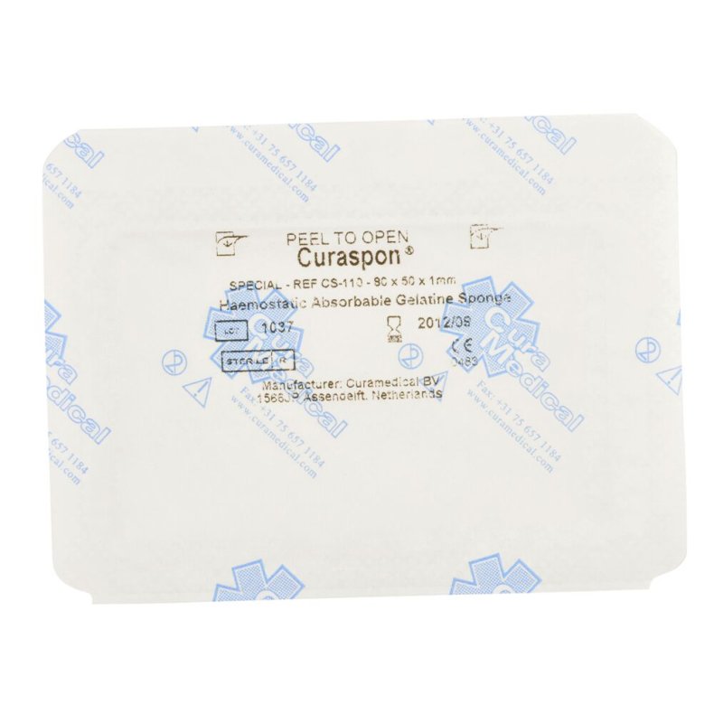 H�mostatisk bandage, Curaspon Special, 80x50x1mm, hvid, steril, engangs *Denne vare tages ikke retur*