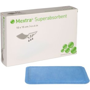 Superabsorberende bandage, Mextra, 15x10cm, uden kl�ber, steril, engangs *Denne vare tages ikke retur*