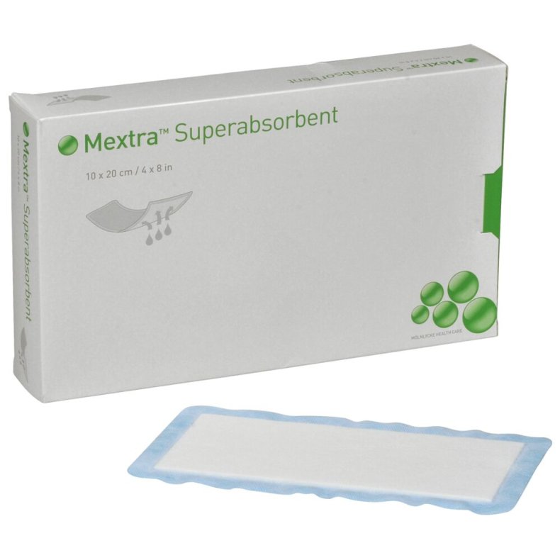Superabsorberende bandage, Mextra, 20x10cm, uden kl�ber, steril, engangs *Denne vare tages ikke retur*