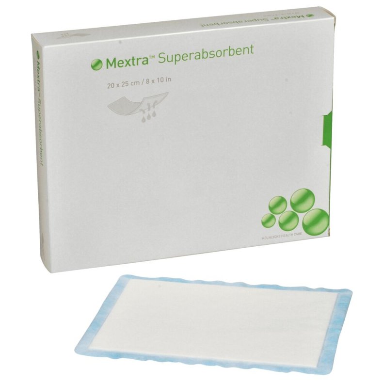 Superabsorberende bandage, Mextra, 25x20cm, uden kl�ber, steril, engangs *Denne vare tages ikke retur*