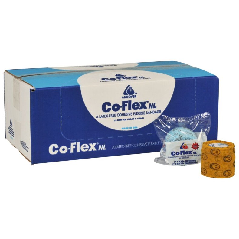 Kortstr�ksbind, Coflex NL, 4,5m x 5cm, med smiley motiv, selvh�ftende, latexfri, usteril, engangs