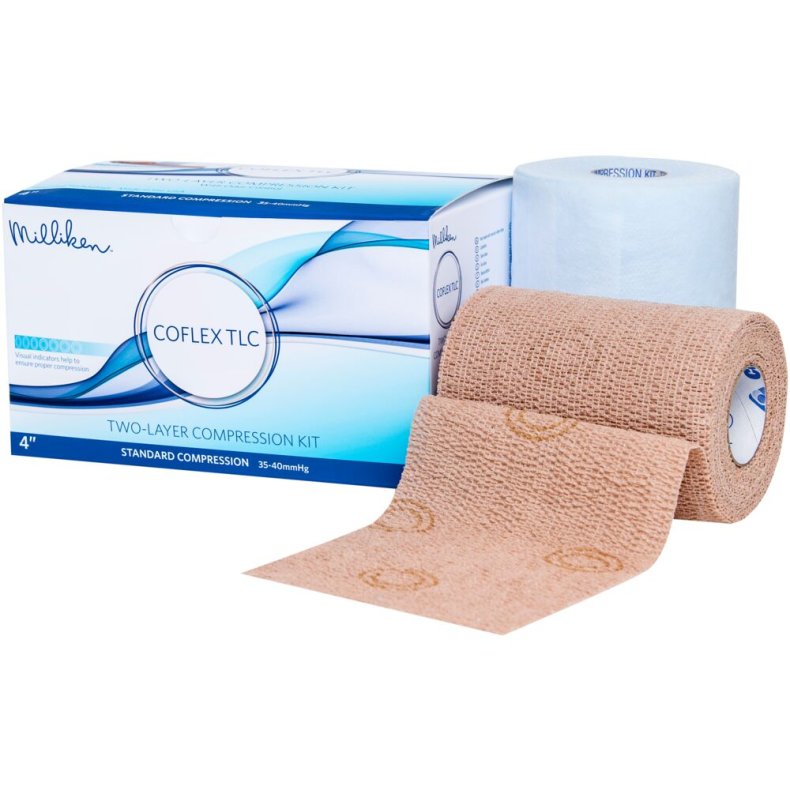 Kompressionss�t, Coflex TLC, 2-lags, 4,6m x 10cm, lag 2 er med visuel indikator, latexfri