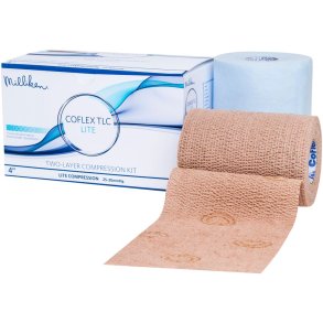 Kompressionss�t, Coflex TLC Lite, 2-lags, 4,6m x 10cm, lag 2, m/visuel indikator, latexfri, usteril