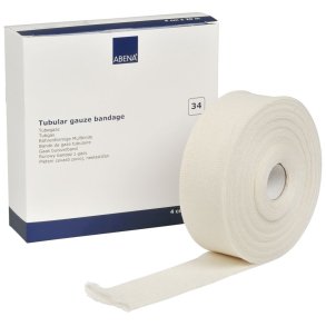 Tubular bandage, ABENA, 20m x 4cm, hvid, Tubegaze C, 34, til h�nder og arme, latexfri, usteril, engangs