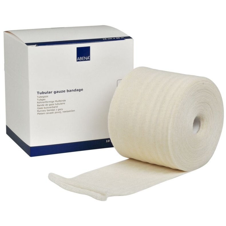 Tubular bandage, ABENA, 20m x 10cm, hvid, Tubegaze C, T1, til lille krop og hoved, latexfri, usteril, engangs