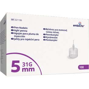Penkanyle, lilla, 31G, 5x0,25mm *Denne vare tages ikke retur*