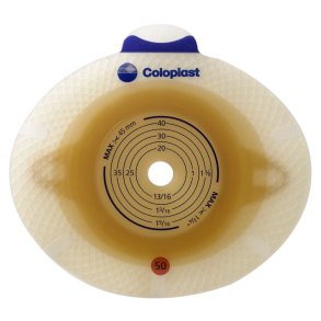Stomiplade, SenSura Click, beige, 60 mm, 10-55 mm, standard, opklipbar, med b�lte�rer