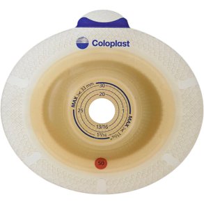 Stomiplade, SenSura Click Convex Light, beige, 40 mm, 15-23 mm, standard, opklipbar, med b�lte�rer *Denne vare tages ikke retur*