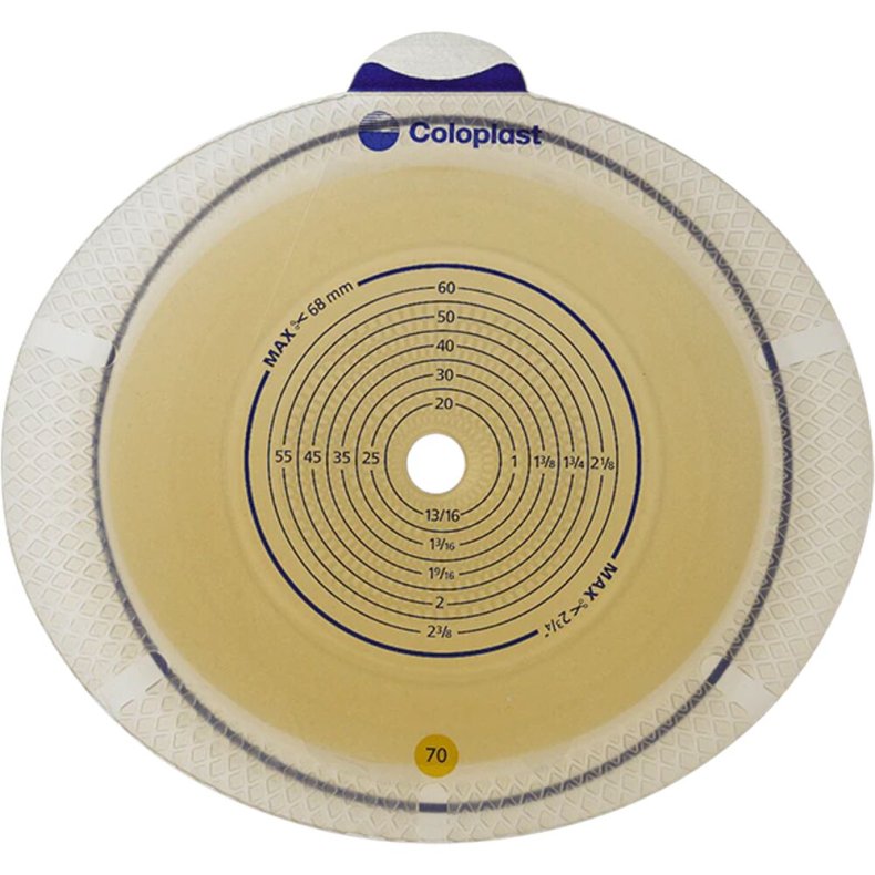 Stomiplade, SenSura Flex, beige, 50 mm, 28 mm, standard *Denne vare tages ikke retur*