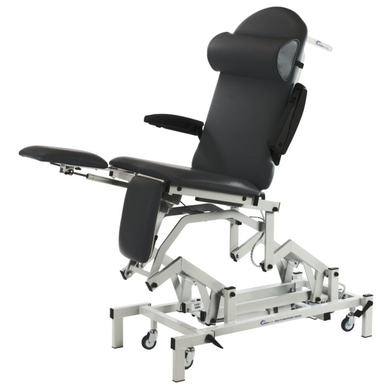 Behandlerstol/leje, Seers Medicare, 1,91m x 65cm, sort, nakkepude og papirrulleholder, max 240 kg *Denne vare tages ikke retur*