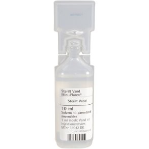 Sterilt vand, Mini-Plasco, 10 ml, solvens til parenteral anvendelse *Denne vare tages ikke retur*