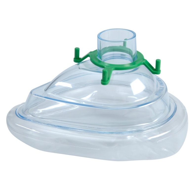 An�stesimaske, Economy, gr�n, med aftagelig ring, str. 4, medium, 22F, engangs