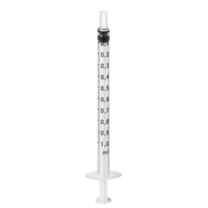 Spr�jte, Omnifix Solo, 1 ml, transparent, luer, centreret, 3 komponent, steril *Denne vare tages ikke retur*
