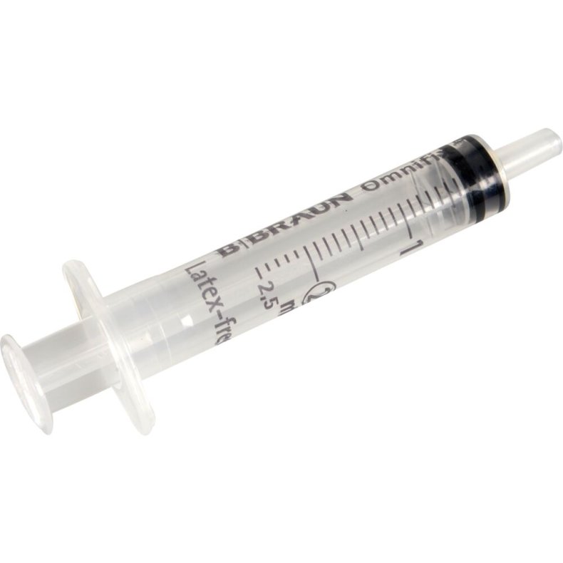 Spr�jte, Omnifix Solo, 2 ml, transparent, luer, centreret, tre komponent, steril *Denne vare tages ikke retur*