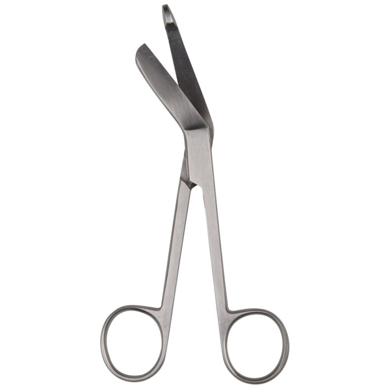 Forbindstofsaks, 14cm, rustfrit st�l, stump/m. knop, 157�