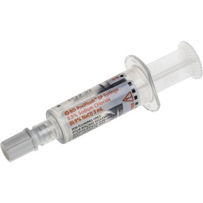 Spr�jte, BD PosiFlush, 3 ml, transparent, til I.V., forfyldt med Nacl, 0,9%, engangs *Denne vare tages ikke retur*