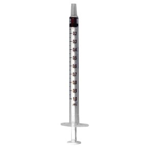 Spr�jte, BD Plastipak, 1 ml, transparent, luer, centreret, 3 komponent, steril, engangs *Denne vare tages ikke retur*