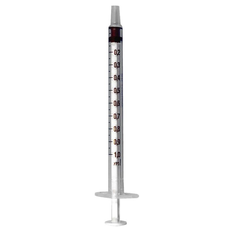 Spr�jte, BD Plastipak, 1 ml, transparent, luer, centreret, 3 komponent, steril, engangs *Denne vare tages ikke retur*