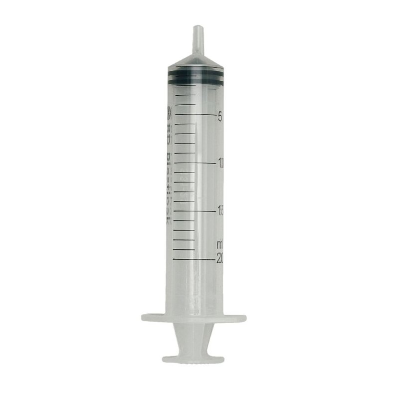 Spr�jte, BD Plastipak, 20 ml, transparent, luer, excentrisk, 3 komponent, steril, engangs *Denne vare tages ikke retur*