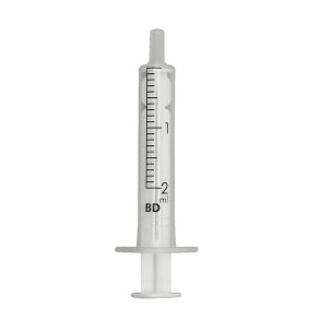 Spr�jte, BD Discardit, 2 ml, transparent, luer, centreret, 2 komponent, steril, engangs *Denne vare tages ikke retur*