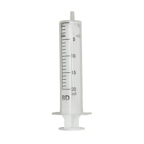 Spr�jte, BD Discardit, 20 ml, transparent, luer, excentrisk, 2 komponent, steril, engangs *Denne vare tages ikke retur*