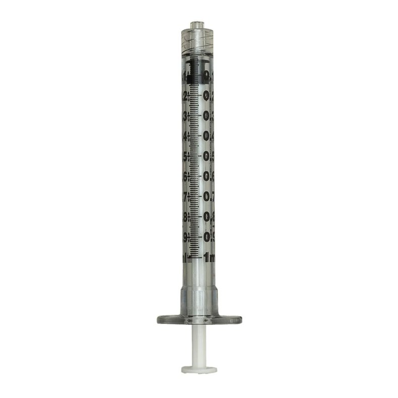 Spr�jte, BD Plastipak, 1 ml, transparent, luer lock, centreret, 3 komponent, steril, engangs *Denne vare tages ikke retur*