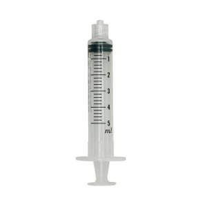 Spr�jte, BD Plastipak, 5 ml, transparent, luer lock, centreret, 3 komponent, steril, engangs *Denne vare tages ikke retur*