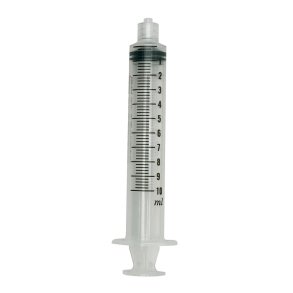 Spr�jte, BD Plastipak, 10 ml, transparent, luer lock, centreret, 3 komponent, steril, engangs *Denne vare tages ikke retur*