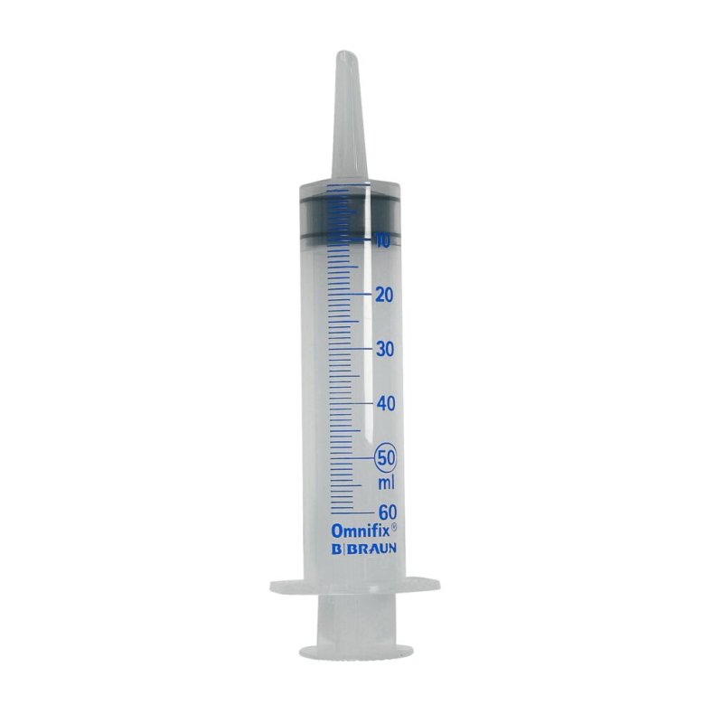 Spr�jte, Omnifix Solo, transparent, 50/60 ml, centreret, 3 komponent, steril *Denne vare tages ikke retur*