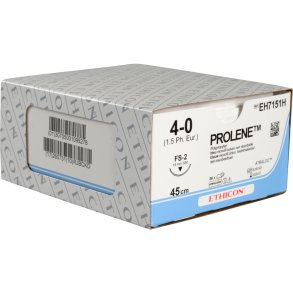 Sutur, Prolene, 45cm, bl�, PP, 4-0, FS-2 n�l, monofil, EH7151H, steril *Denne vare tages ikke retur*