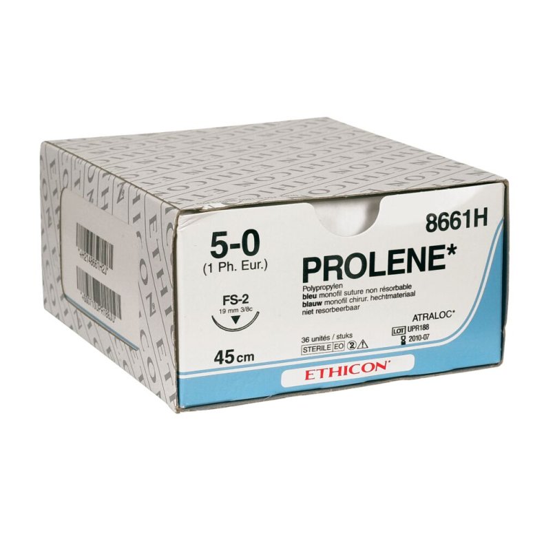 Sutur, Prolene, 45cm, bl�, PP, 6-0, FS-3 n�l, monofil, 8660H, steril *Denne vare tages ikke retur*