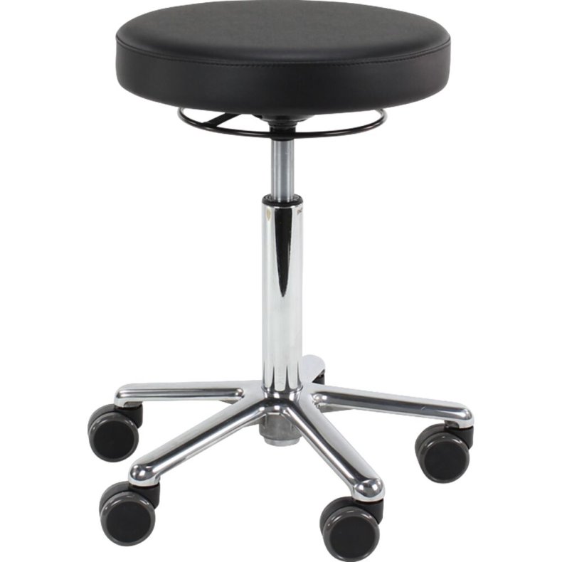 Taburet, Score Medical 6100 low, 30x44cm, �40cm, sort, rundt s�de, h�jde 44 - 54 cm