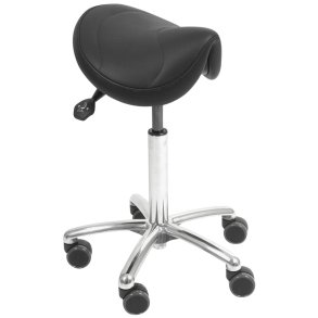 Taburet, Score Amazone 8500 standard, 30x34cm, sort, med tippefunktion, synlige s�m, H59-77 cm *Denne vare tages ikke retur*