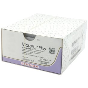 Sutur, Vicryl Plus, 45cm, 3-0, PS-2 MP n�l, ufarvet, multifil resorberbar, MPVCP497H, steril *Denne vare tages ikke retur*