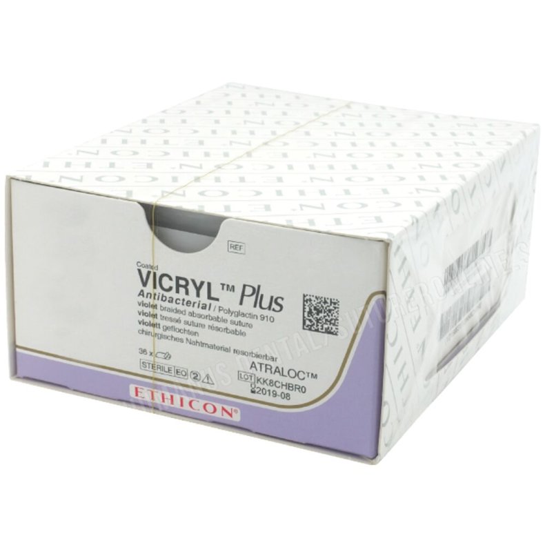 Sutur, Vicryl Plus, 45cm, 3-0, PS-2 MP n�l, ufarvet, multifil resorberbar, MPVCP497H, steril *Denne vare tages ikke retur*