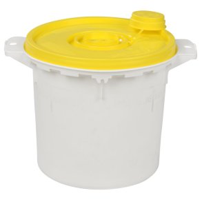 Kanyleboks, Uson, 22cm, �23cm, 5000 ml, hvid spand med gult l�g, rund