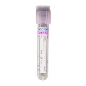 Blodpr�vetagningsglas, K3EDTA, BD Vacutainer, 2 ml, lyslilla, plast, m/Hemogard lukning *Denne vare tages ikke retur*