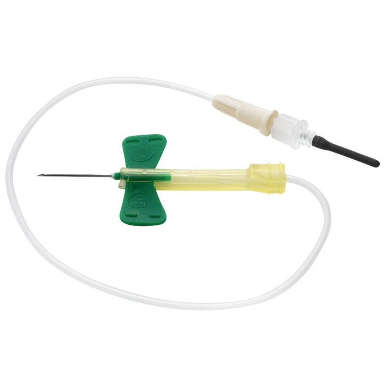 Blodpr�vetagningskanyle, BD Vacutainer Safety-Lok, gr�n, 21G, 12", 0,8x19mm, 30,5cm slange, steril *Denne vare tages ikke retur*
