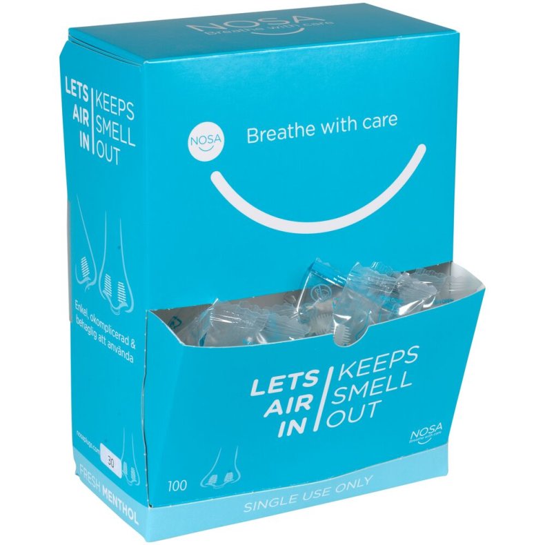 N�sepropper, Nosa, One size, transparent, med menthol duft, engangs